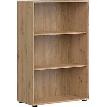 regál Nízký otevřený regál do kanceláře nebo pracovny Space Office - Black Red White - BRW Dub Artisan 80x122 cm