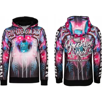 Pánská mikina CIPO BAXX PÁNSKÁ LEBKA PÁNSKÁ MIKINA NÁPISY KAPUCE : XL