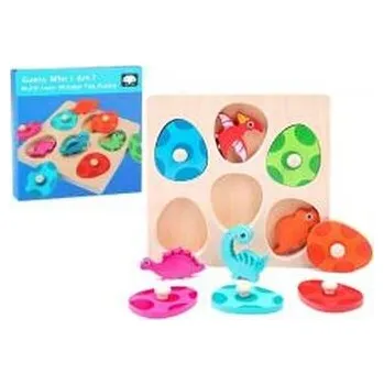 Dřevěná hračka Drewniana układanka jaja dinozaurów