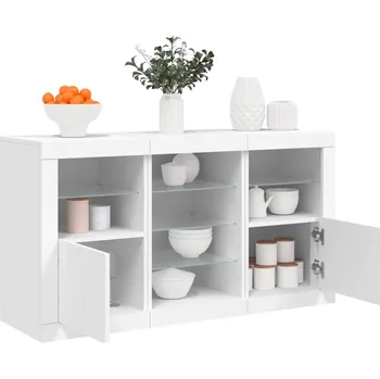 přebalovací pult a komoda Příborník s LED osvětlením bílý 123 x 37 x 67 cm IM_3209079