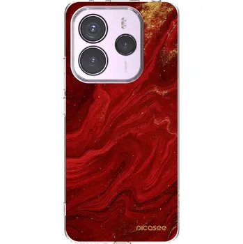 Pouzdro na mobilní telefon Picasee silikonový průhledný obal pro Xiaomi Redmi Note 14 5G - Červená