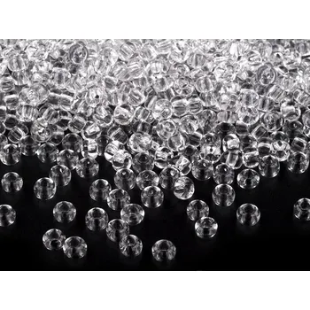 Dětské navlékací korálky Rokajl Preciosa 8/0 - 3 mm, malé, 00050 transparent