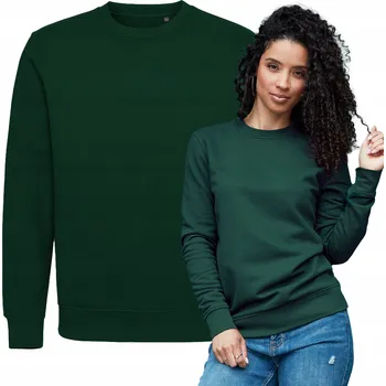 Dámská mikina Tepláková mikina unisex Dámská Pánská bavlněná bez kapuce zelená L