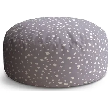 Taburet Sablio Taburet Circle Bílé flíčky na fialové: 38x48 cm