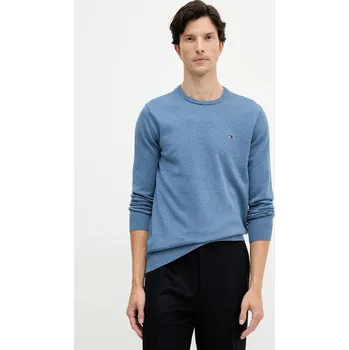 Pánský svetr Bavlněný svetr Tommy Hilfiger MW0MW39999 modrá 95X, vel. M