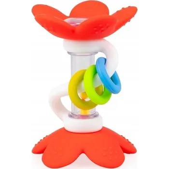 Hračka pro kojence GiliGums Chrastící Kytičky Červené Chrastítko