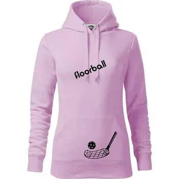 Dámská mikina Floorball nápis šikmo - Mikina dámská Cape s kapucí - XS ( Orchid )