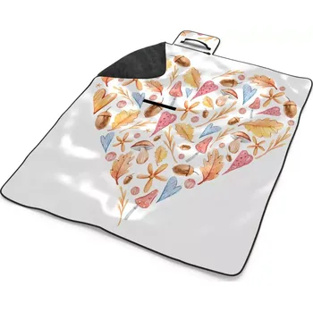 deka Sablio Plážová deka Podzimní srdce: 200x140 cm