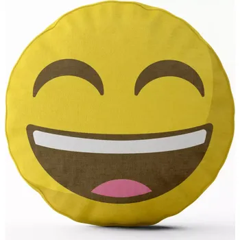 Polštář Sablio 3D polštář ve tvaru Smajlík smích
