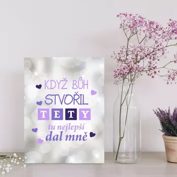 Plechová cedule Sablio Dárková cedulka Když Bůh stvořil tety: 30x40 cm