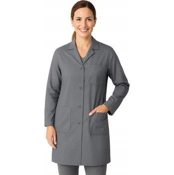 Pracovní oblečení Dámský lékařský plášť šedý laboratorní pro studenty medicíny vel. L