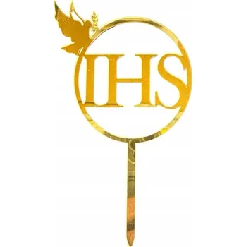 Obraz Id_5231 DORT SVATÉ SVATÉ PŘIJÍMÁNÍ IHS ZLATÝ KULATÝ AKRYLOVÝ DORT NÁPIS K PRVNÍMU SVATÉMU PŘIJÍMÁNÍ