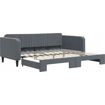 Postel Skládací čalouněná postel VidaXL 100x200 cm, odstíny šedé