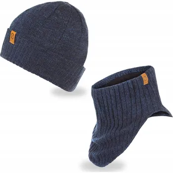 Čepice Brødrene sada: čepice a nákrčník (rolák), univerzální velikost, modrá
