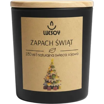 Svíčka Vonná svíčka ze sójového vosku Lucsoy - Vůně Vánoc 180 ml