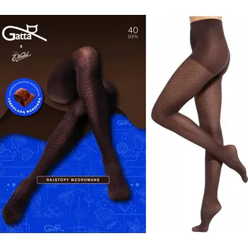 Dámské oblečení Punčocháče vzorované GATTA GATTA & WEDEL TIGHTS 40 DEN 40den hnědé Dark Choco velikost 3