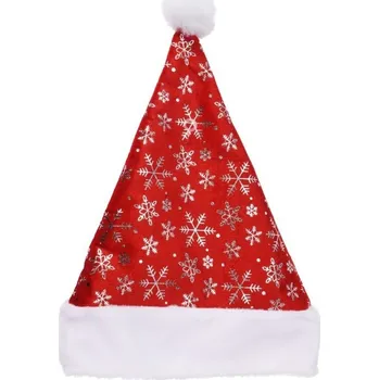 Pokrývka hlavy MIKULÁŠSKÁ ČEPICE S BAMBULKOU UNIVERZÁLNÍ POHODLNÁ VÁNOČNÍ ČERVENÁ 40X30 CM