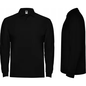 Pánské tričko Pánské Bavlna piké pánská polokošile s dlouhým rukávem ROLY 6635 ČERNÉ 2XL