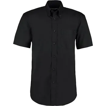 Pánská košile Kustom Kit Pánská košile Classic Fit Premium Oxford s krátkým rukávem Barva: black, Velikost: 42 (L/16H) G_K109