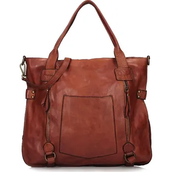 Kabelka Toscanio kožená kabelka vak z přírodní lícové kůže hnědá