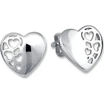 Náušnice Stříbrné náušnice stříbrné srdce Brilio 431 001 02802 04