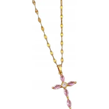Náhrdelník Náhrdelník Fancy Cross - Růžová KP-29411