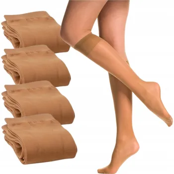 Dámské punčochy 20x Dámské podkolenky tenké bez komprese hladké 15 DEN velikost 35-42