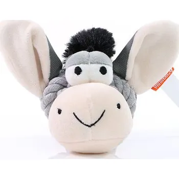 Hračka pro psa mbw Hračka pro psy Plyšová hračka MiniFeet® Osel s uzeným zvířetem Barva: grey, Velikost: One Size G_MBW170020