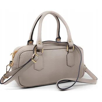 Kabelka Vera Pelle kabelka, typ kufřík, z pravé kůže, béžová