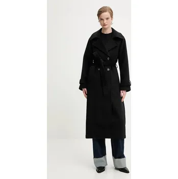 Dámský kabát Kabát Abercrombie & Fitch černá barva, KI144-5191-900 KI144.5191.900 99X, vel. S