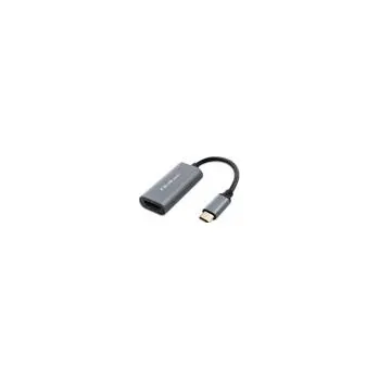 Elektrická zásuvka QOLTEC Adaptér HDMI zásuvka,USB C vidlice PVC 0,17m černá USB 3.1