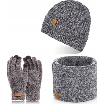 Čepice Brødrene sada: čepice, nákrčník (rolák), rukavice univerzální velikost šedá