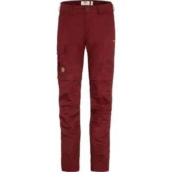 Dámské kalhoty outdoor kalhoty dámské FJÄLLRÄVEN Karla Pro Zip-off Trousers W Bordeaux Red - 38