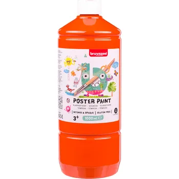 Vodová barva Kvašová tempera bruynzeel - 1000 ml - oranžová