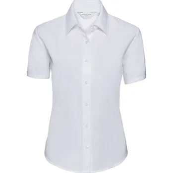 Russell Collection Dámská košile Oxford s krátkým rukávem Easy Care Barva: white, Velikost: 4XL G_Z933F