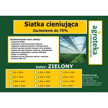 zahradní zástěna Stínící tkanina Agroteka 1,5x50 m zelená