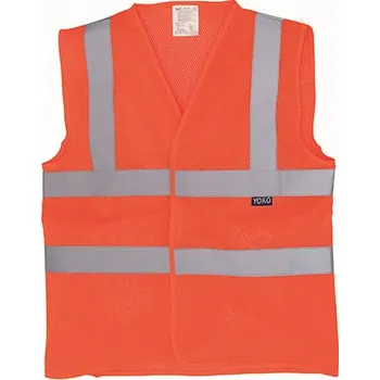 YOKO Hi-Vis Top Cool Recycled Otevřená síťovaná vesta a Barva: Hi-Vis Orange, Velikost: L G_YK120