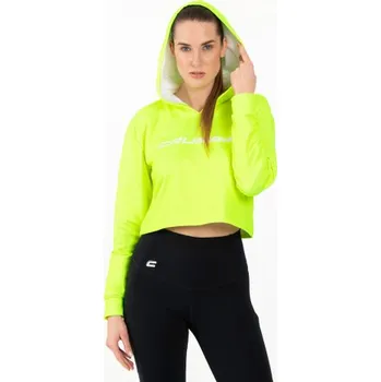 Dámská mikina Crop mikina CRUSSIS dámská krátká NEON YELLOW S