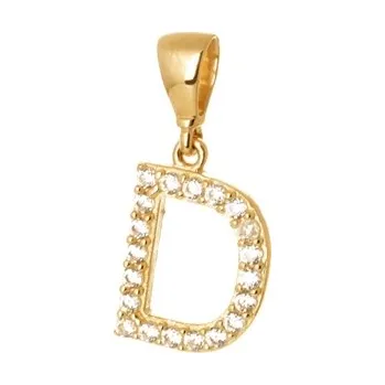Šperk Přívěšek ze žlutého zlata písmeno D ZZ1493DF + dárek zdarma