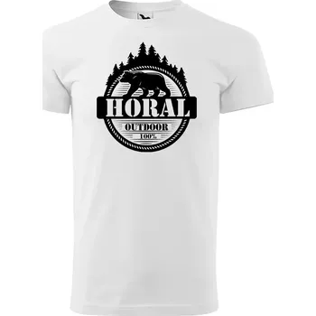 Pánské tričko Sablio Tričko s potiskem Horal - bílé 5XL