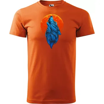 Sablio Tričko s potiskem Bloodmoon Wolf - oranžové M