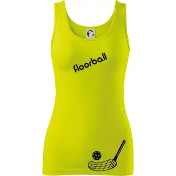 Floorball nápis šikmo - Dámské tílko - S ( Limetková )
