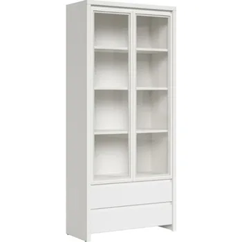 Knihovna Vitrína Kaspian - Black Red White - BRW Bílá 90x200.5 cm