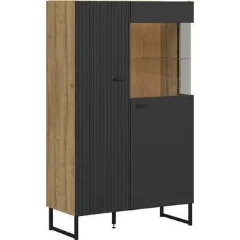 regál Regál Zenda - Black Red White - BRW dub waterford / černý dub 90.5x152.5 cm