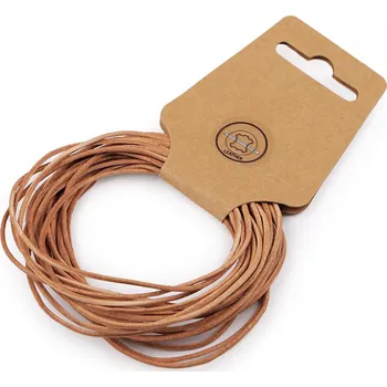 Kožená šňůrka Ø1,5 mm, střední, 1 béžová tm. přírodní