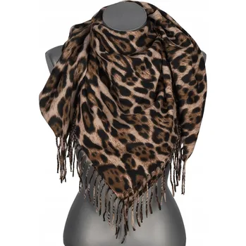Šála Dámská Šála Přechodová s leopardím vzorem s Třásněmi RCC26-1 Béžová