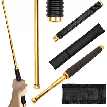Sebeobrana Teleskopický obušek BSH ADVENTURE ZLATÝ OCELOVÝ ROZKLÁDACÍ OBUŠEK POUZDRO ESP KOVOVÝ 520 mm