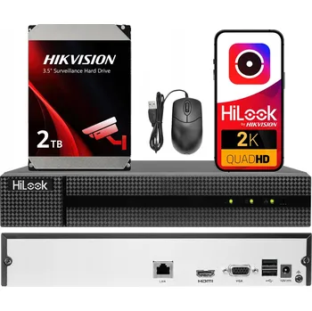 IP kamera Záznamové zařízení pro IP kamery 4MPx NVR-108MH-D s 2TB diskem Hilook od Hikvision
