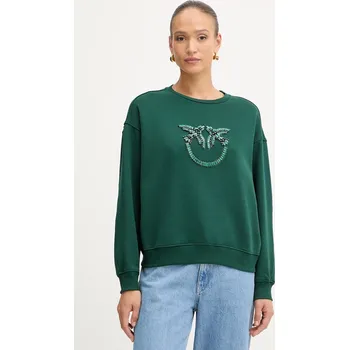 Dámská mikina Bavlněná mikina Pinko dámská, zelená barva, s aplikací, 100534 A2RO 100534.A2RO 79X, vel. M
