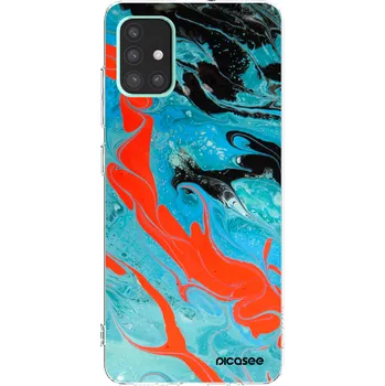 Pouzdro na mobilní telefon Picasee silikonový průhledný obal pro Samsung Galaxy A51 A515F - Blue Magma